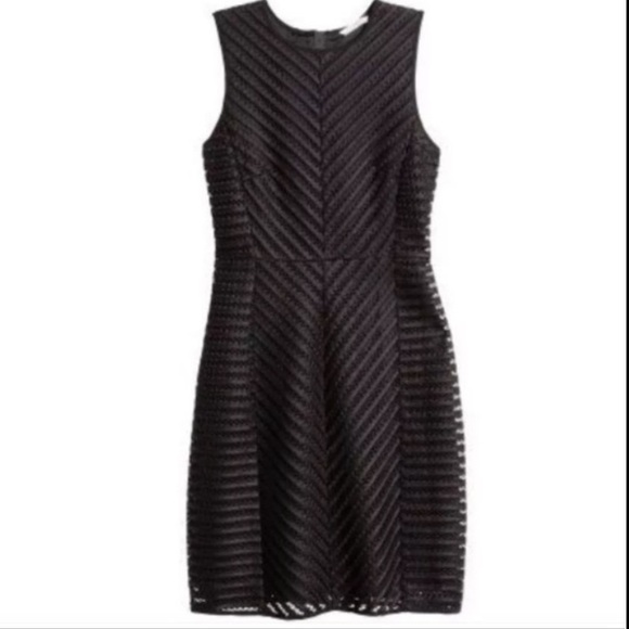 H&M Dresses & Skirts - H&M Black Mesh Chevron Textured Dress XS Size 2